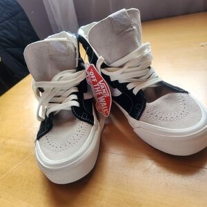 Vans Kids High-Top Sneakers - Black and Cream